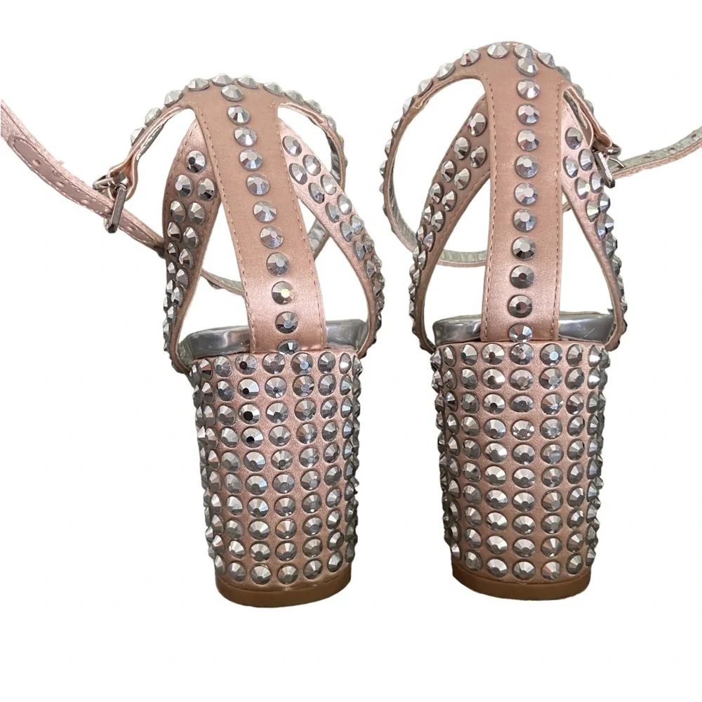 Kurt Geiger London Studded Sandals. VGC. Rose and silver. Sz 38 - Picture 3 of 9